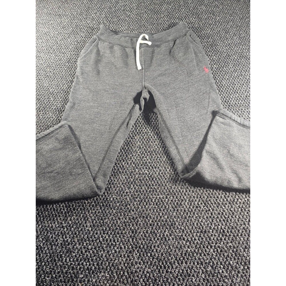 Polo Ralph Lauren Mens Small Gray Fleece Sweatpants Red Pony Logo Drawstring